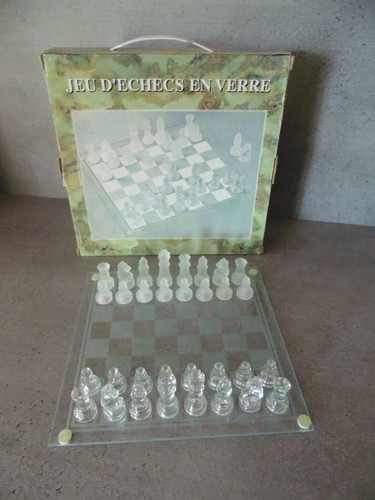 Jeux échec verre - d'échec, en